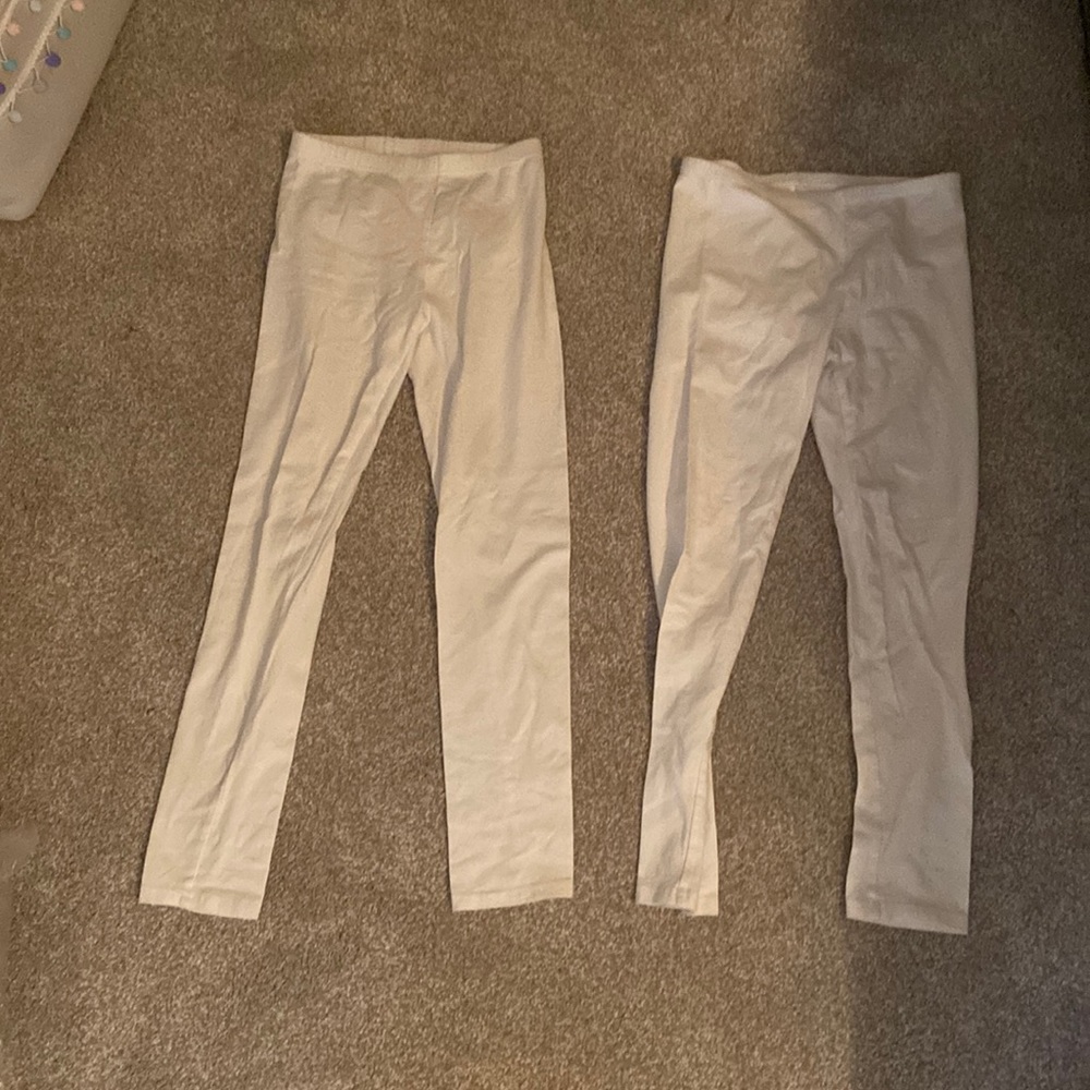 2 Pairs Of Old Navy Girls Size XL (14) White Leggings